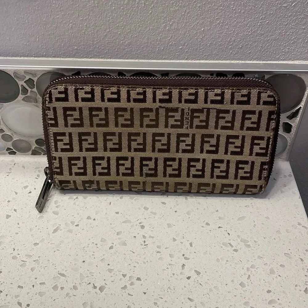 Fendi authentic canvas wallet